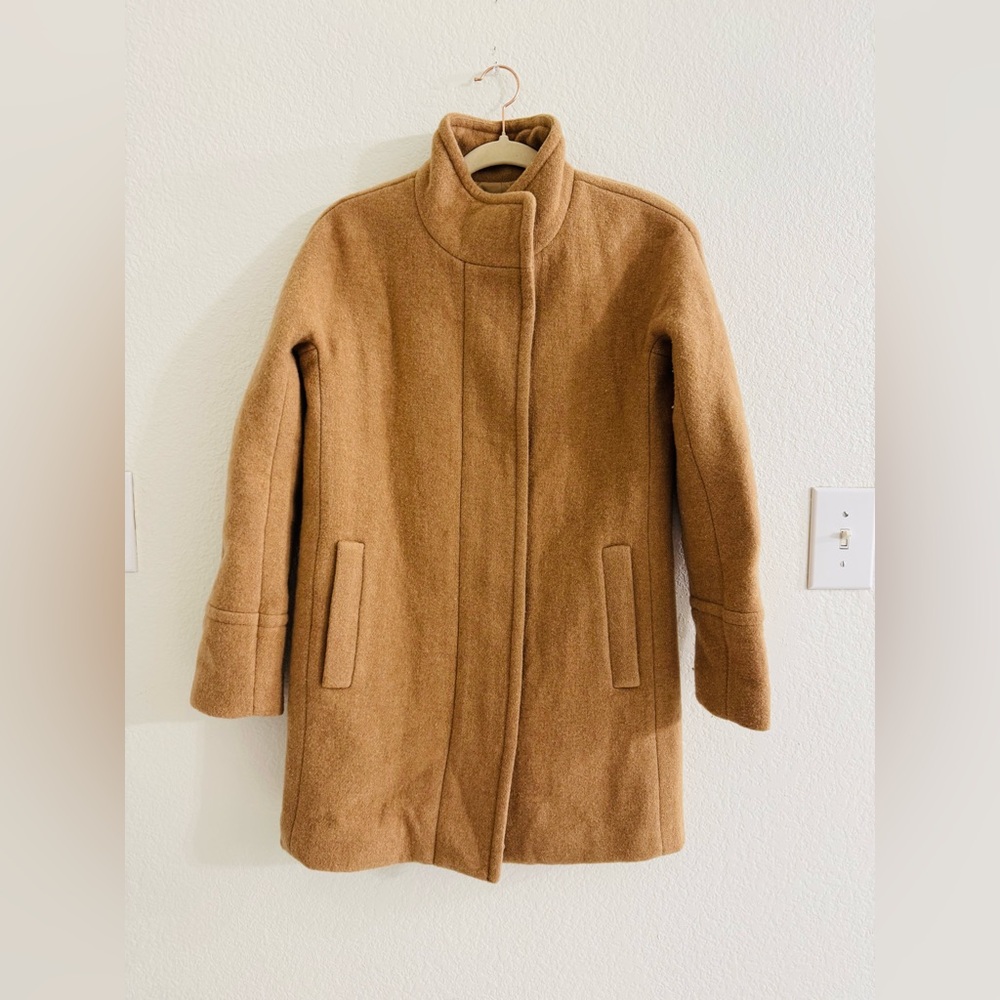 J Crew Heather Dusk Wool City Coat NWT Size O in Camel